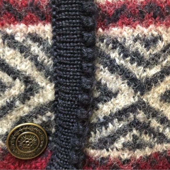 TALLY-HO FAIR ISLE NORDIC WINTER CARDIGAN SWEATER JACKET BOILED WOOL PLUS SIZE X - Picture 10 of 13